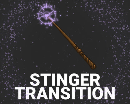 Magic Wand Stinger Transition, Magical Cute Animated Twitch Overlays, Fairy Kawaii YouTube Facebook and Kick Transitions for Streamers