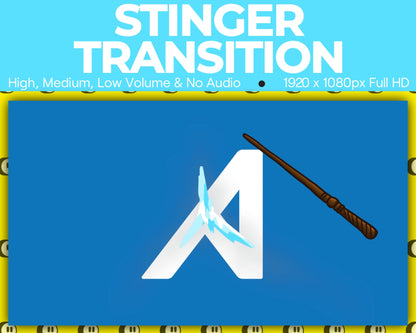 Ice Magic Wand Stinger Transition, Magical Cute Animated Twitch Overlays, Glacier Frozen YouTube Facebook and Kick Transitions for Streamers