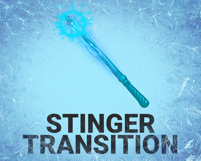 Ice Magic Wand Stinger Transition, Magical Cute Animated Twitch Overlays, Glacier Frozen YouTube Facebook and Kick Transitions for Streamers