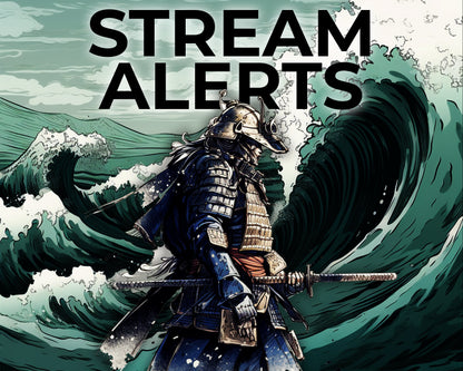 Water Ronin Pixel Alerts for Twitch Streams, Samurai Warrior Animated Alert Overlay, YouTube Facebook Kick