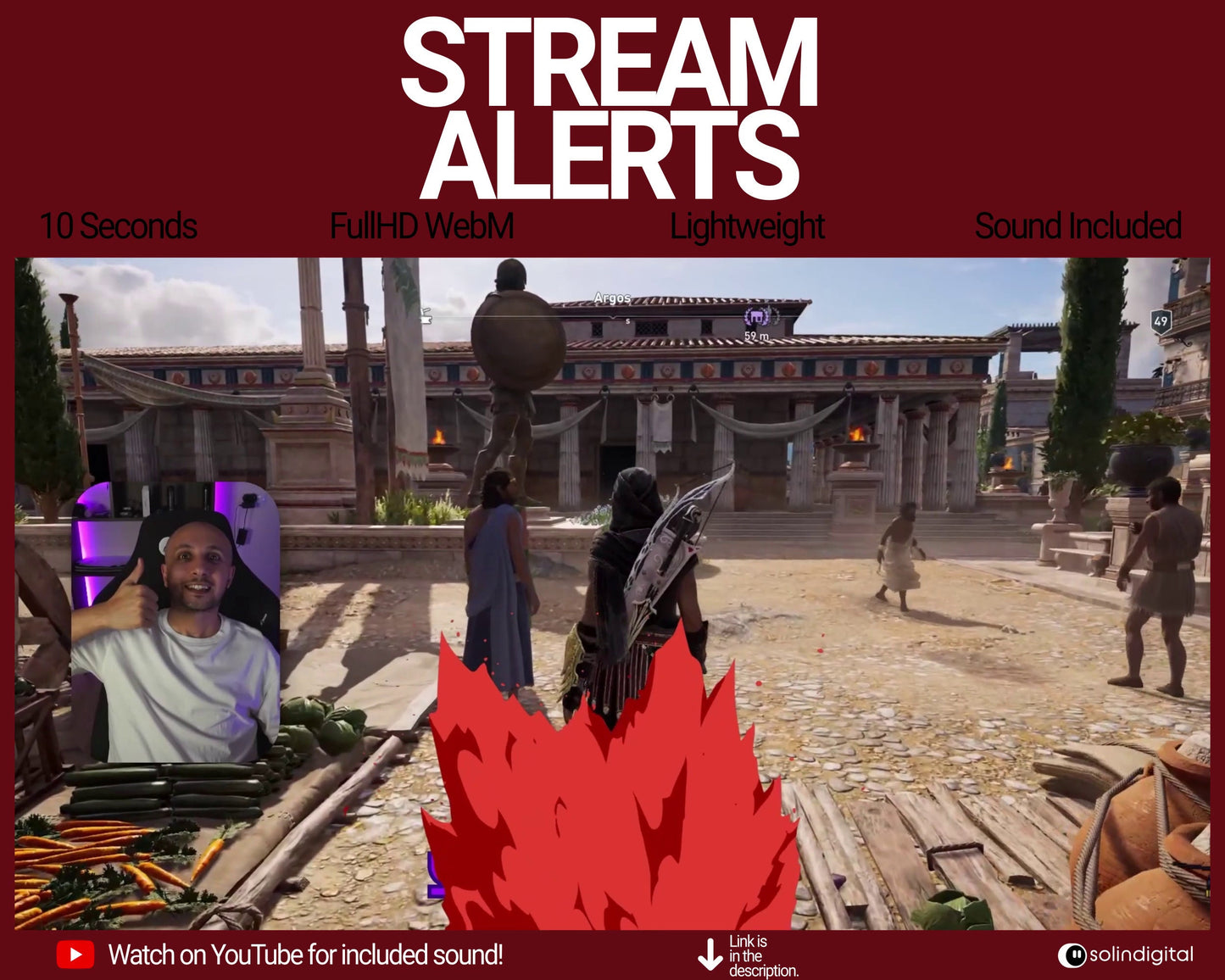 Blood Ronin Pixel Alerts for Twitch Streams, Samurai Warrior Animated Alert Overlay, YouTube Facebook Kick